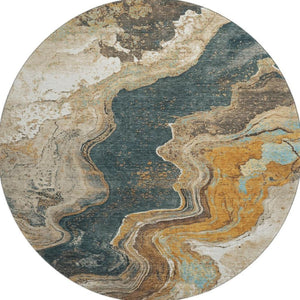 HomeRoots 8' X 10' Washable Wheat Gray & Ivory Abstract Area Rug with UV Protection for Modern Living Spaces 707729