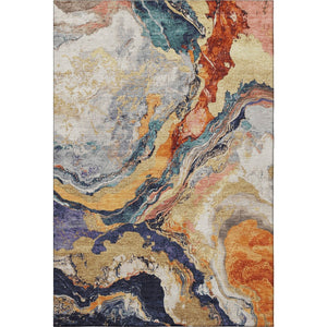 HomeRoots 8' Washable Purple & Ivory Abstract Rug – Durable, Stain-Resistant, UV Protected for Stylish Spaces 707740