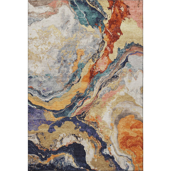 HomeRoots 8' Washable Purple & Ivory Abstract Rug – Durable, Stain-Resistant, UV Protected for Stylish Spaces 707740