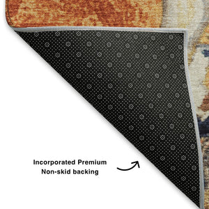HomeRoots 10' Modern Purple and Ivory Abstract Washable Area Rug - Stain Resistant, UV Protection, Easy Care! 707743