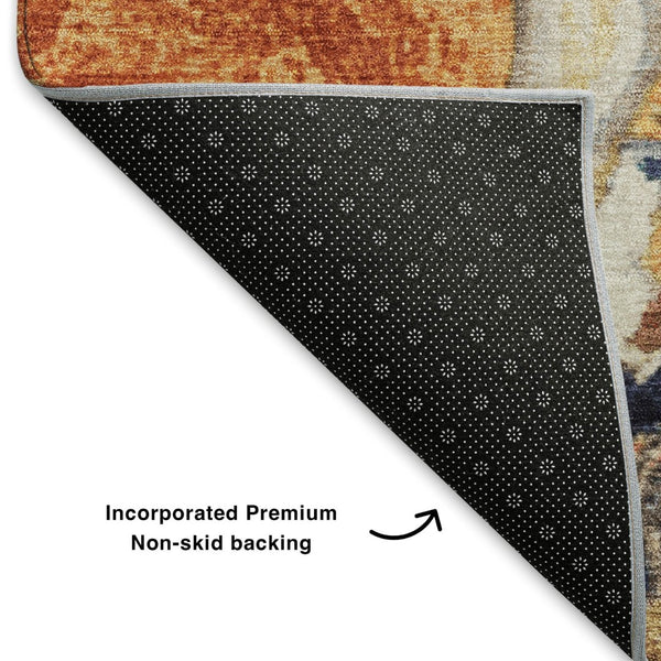 HomeRoots 10' Modern Purple and Ivory Abstract Washable Area Rug - Stain Resistant, UV Protection, Easy Care! 707743