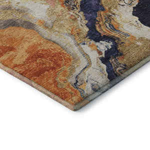 HomeRoots 10' Modern Purple and Ivory Abstract Washable Area Rug - Stain Resistant, UV Protection, Easy Care! 707743