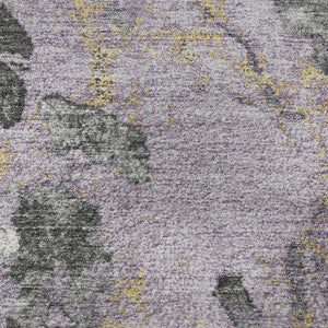 HomeRoots 8' X 10' Modern Abstract Lavender Beige Gray Area Rug - Washable, UV Protected & Family-Friendly Design 707777