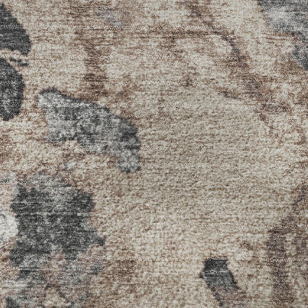 HomeRoots 8' X 10' Coffee Gray And Ivory Abstract Washable Area Rug - UV Protected, Durable, Easy-Care Design! 707783