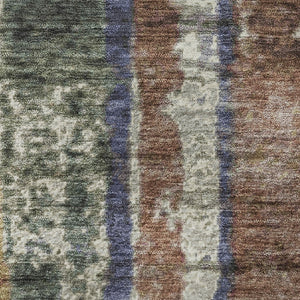 HomeRoots 5' X 8' Blush Sage Gold Striped Area Rug – Washable, Stain-Resistant, UV Protected for Stylish Living 707787