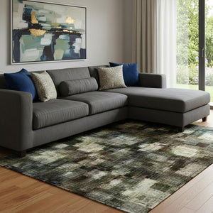 HomeRoots 9' X 12' Washable Striped Area Rug in Beige, Orange & Blue – UV Protected, Durable & Stylish! 707796