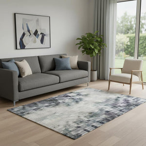 HomeRoots 8' Teal Green & Ivory Striped Round Rug - Washable, UV Resistant, Perfect for Indoor & Outdoor Spaces 707800