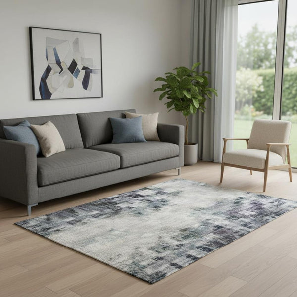 HomeRoots 8' Teal Green & Ivory Striped Round Rug - Washable, UV Resistant, Perfect for Indoor & Outdoor Spaces 707800