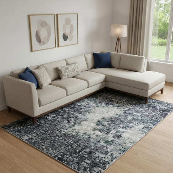 HomeRoots 10' Teal Green and Ivory Striped Washable Area Rug with UV Protection, Stain Resistance, and Soft Feel 707803