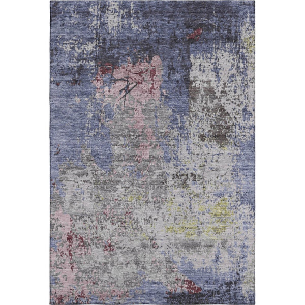 HomeRoots 5' X 8' Washable Area Rug in Blue, Pink & Ivory - Soft, Stain Resistant, UV Protected & Stylish Design 707805