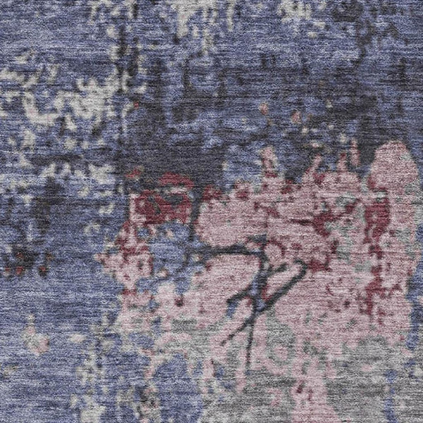 HomeRoots 5' X 8' Washable Area Rug in Blue, Pink & Ivory - Soft, Stain Resistant, UV Protected & Stylish Design 707805