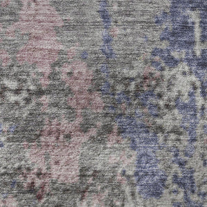 HomeRoots 10' Contemporary Blue, Pink & Ivory Abstract Area Rug - Washable, UV-Protected & Stain-Resistant! 707809