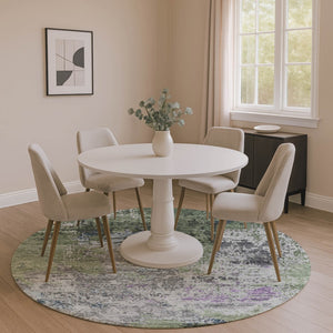 HomeRoots 8' X 10' Washable Fern Green, Gray & Ivory Abstract Area Rug - Durable, UV-Protected & Stylish Home Essential 707813