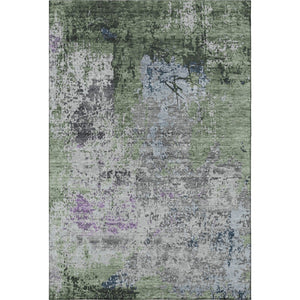 HomeRoots 10' Abstract Fern Green Gray Ivory Area Rug – Washable, UV-Protected, Durable & Stain-Resistant Design 707815