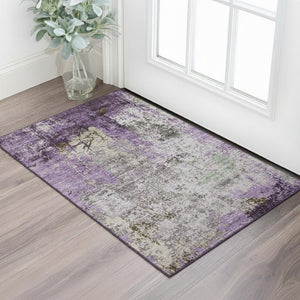 HomeRoots 5' X 8' Contemporary Lavender Gray Abstract Area Rug with UV Protection & Stain Resistance Features 707817
