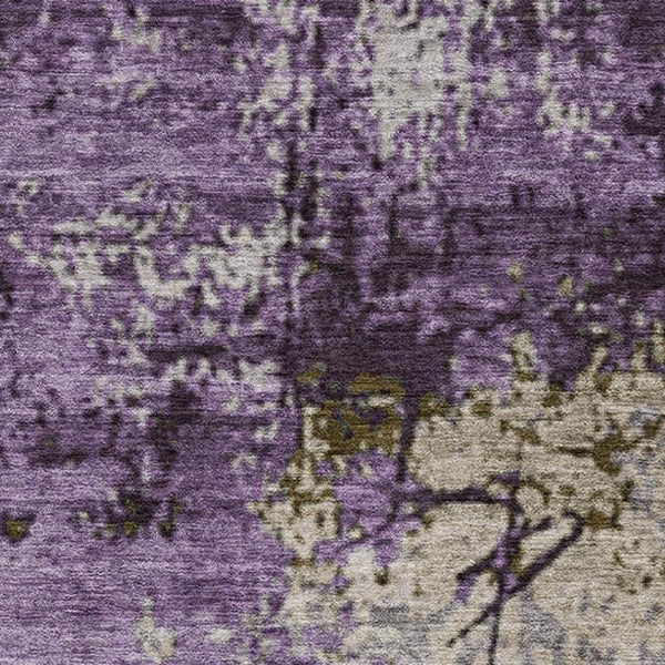 HomeRoots 5' X 8' Contemporary Lavender Gray Abstract Area Rug with UV Protection & Stain Resistance Features 707817