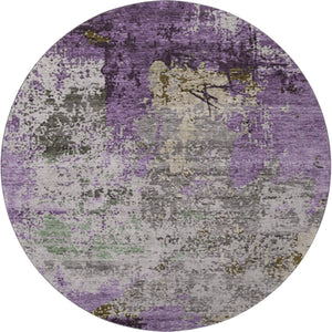 HomeRoots 8' X 10' Modern Abstract Lavender Gray and Ivory Washable Area Rug with UV Protection & Durability 707819