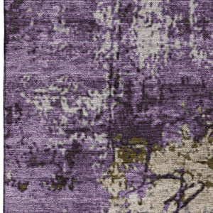 HomeRoots 10' X 14' Abstract Lavender Gray Ivory Area Rug – Washable, Stain Resistant, UV Protected & Non-Slip 707821