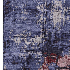 HomeRoots 8' Stylish Washable Round Rug in Plum, Gray & Ivory - UV Protected, Stain-Resistant, Easy Care! 707824