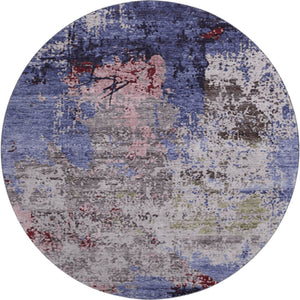 HomeRoots 8' X 10' Washable Abstract Area Rug in Plum Gray & Ivory - UV Protected, Stain Resistant & Soft! 707825