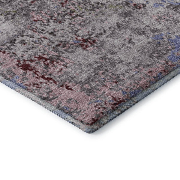 HomeRoots 10' X 14' Stylish Plum Gray Ivory Area Rug – Washable, UV-Protected, Durable for Busy Homes 707827