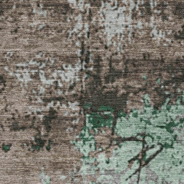 HomeRoots 5' X 8' Taupe Brown & Ivory Abstract Rug - Washable, Stain Resistant, UV Protected for Modern Homes 707829
