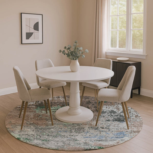 HomeRoots 8' X 10' Washable Taupe Brown & Ivory Abstract Rug - UV Protection, Stain Resistant, Family-Friendly Decor 707831