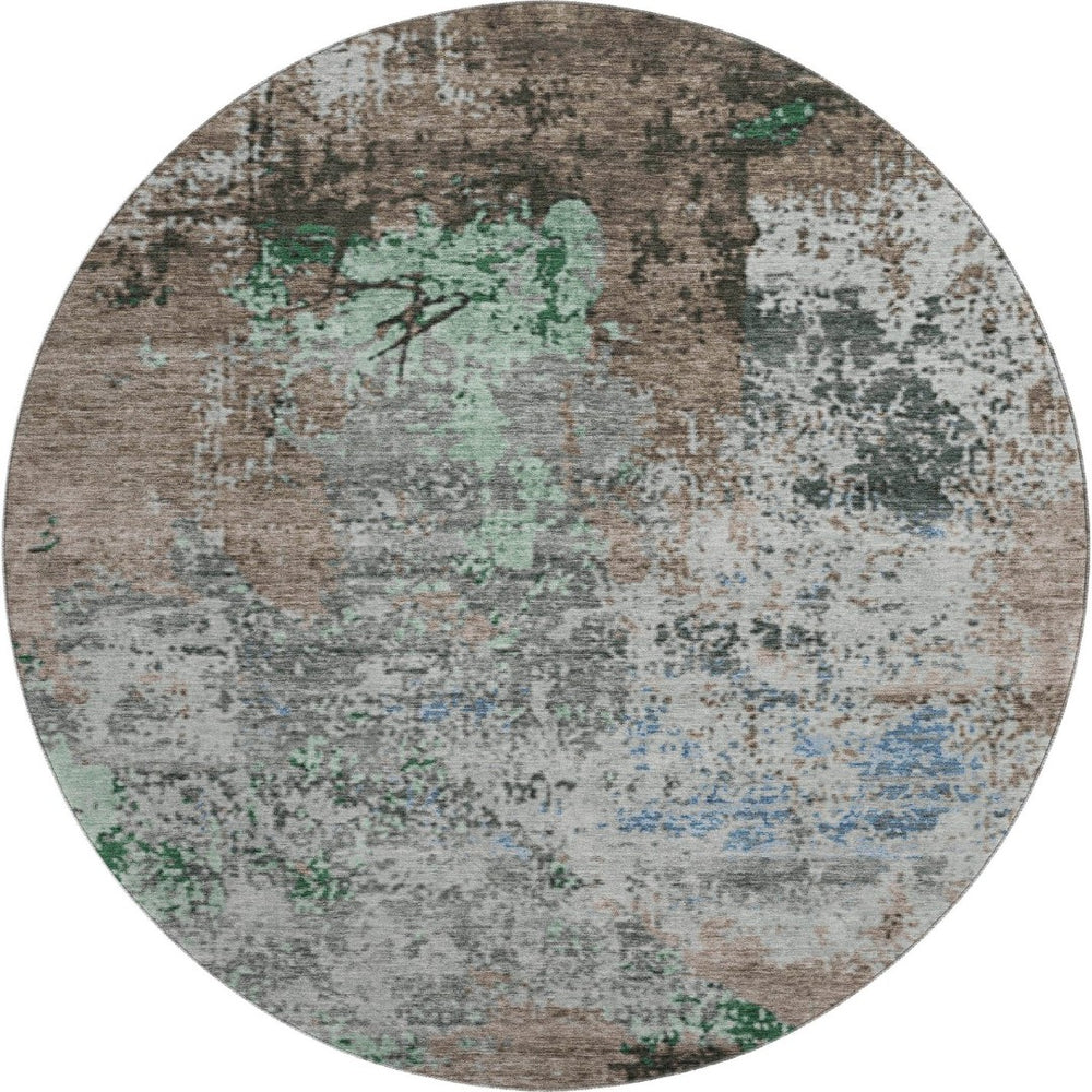 HomeRoots 8' X 10' Washable Taupe Brown & Ivory Abstract Rug - UV Protection, Stain Resistant, Family-Friendly Decor 707831