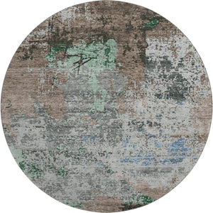 HomeRoots 8' X 10' Washable Taupe Brown & Ivory Abstract Rug - UV Protection, Stain Resistant, Family-Friendly Decor 707831