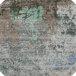 HomeRoots 8' X 10' Washable Taupe Brown & Ivory Abstract Rug - UV Protection, Stain Resistant, Family-Friendly Decor 707831