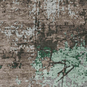 HomeRoots 9' X 12' Modern Abstract Washable Area Rug in Taupe Brown & Ivory with UV Protection & Stain Resistance 707832