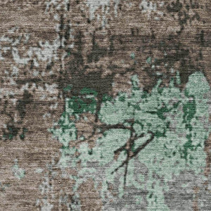 HomeRoots 10' X 14' Taupe Brown & Ivory Abstract Area Rug - Washable, UV-Protected, Perfect for Busy Homes! 707833
