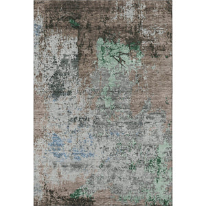 HomeRoots 10' X 14' Taupe Brown & Ivory Abstract Area Rug - Washable, UV-Protected, Perfect for Busy Homes! 707833