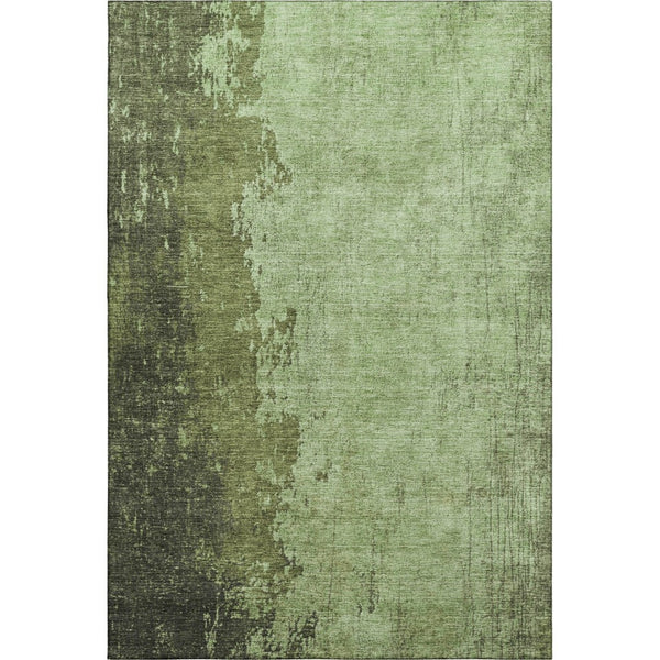HomeRoots 5' X 8' Artichoke Green & Beige Abstract Washable Area Rug – Stain Resistant with UV Protection! 707835