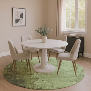 HomeRoots 8' X 10' Stylish Artichoke Green & Beige Abstract Washable Area Rug with UV Protection & Non-Slip Base 707837