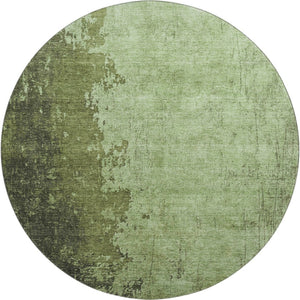 HomeRoots 8' X 10' Stylish Artichoke Green & Beige Abstract Washable Area Rug with UV Protection & Non-Slip Base 707837