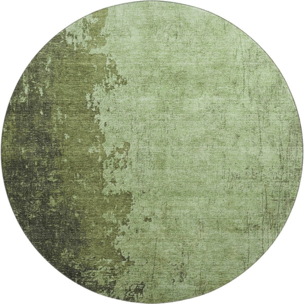 HomeRoots 8' X 10' Stylish Artichoke Green & Beige Abstract Washable Area Rug with UV Protection & Non-Slip Base 707837