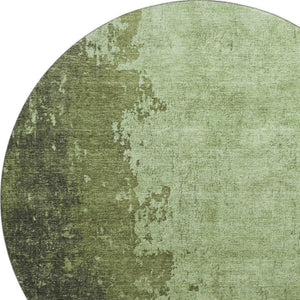 HomeRoots 8' X 10' Stylish Artichoke Green & Beige Abstract Washable Area Rug with UV Protection & Non-Slip Base 707837