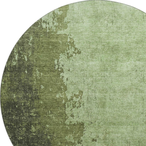 HomeRoots 8' X 10' Stylish Artichoke Green & Beige Abstract Washable Area Rug with UV Protection & Non-Slip Base 707837
