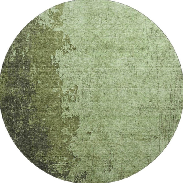HomeRoots 8' X 10' Stylish Artichoke Green & Beige Abstract Washable Area Rug with UV Protection & Non-Slip Base 707837