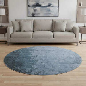 HomeRoots 8' X 10' Modern Abstract Blue & Gray Washable Area Rug with UV Protection for Stylish Homes 707843