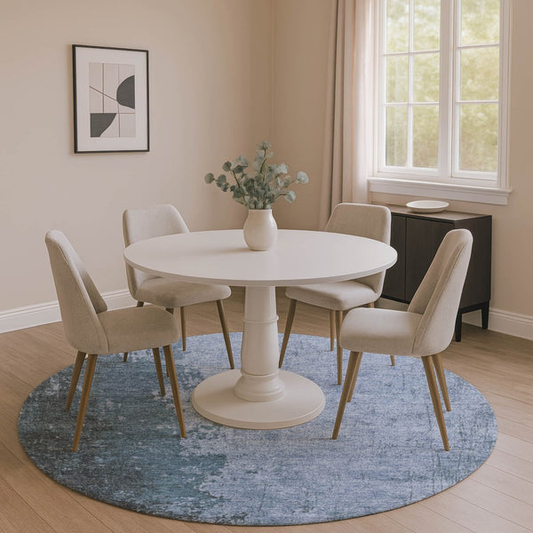 HomeRoots 8' X 10' Modern Abstract Blue & Gray Washable Area Rug with UV Protection for Stylish Homes 707843