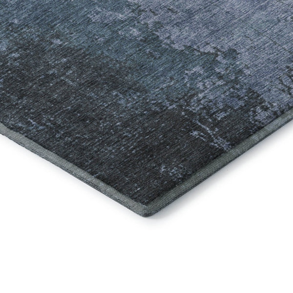 HomeRoots 8' X 10' Modern Abstract Blue & Gray Washable Area Rug with UV Protection for Stylish Homes 707843