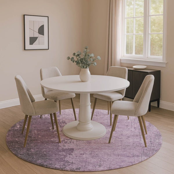 HomeRoots 8' X 10' Contemporary Lavender & Gray Abstract Washable Area Rug with UV Protection for High Traffic 707849