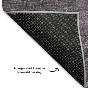 HomeRoots 9' X 12' Stylish Lavender and Gray Abstract Area Rug – Washable, UV Protected, Perfect for Any Room 707850