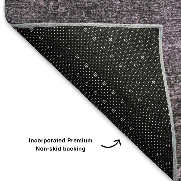 HomeRoots 9' X 12' Stylish Lavender and Gray Abstract Area Rug – Washable, UV Protected, Perfect for Any Room 707850