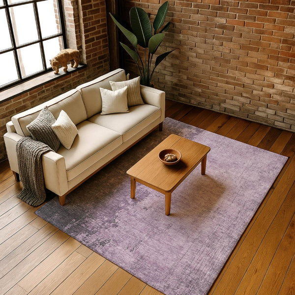 HomeRoots 9' X 12' Stylish Lavender and Gray Abstract Area Rug – Washable, UV Protected, Perfect for Any Room 707850