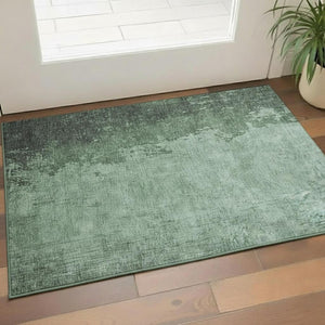 HomeRoots 5' X 8' Pale Aqua & Gray Abstract Area Rug – Washable, UV Protected, Stain-Resistant, Non-Slip Design 707853