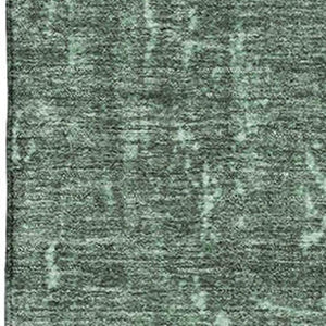 HomeRoots 8' Contemporary Pale Aqua & Gray Abstract Washable Round Rug with UV Protection for High-Traffic Homes 707854