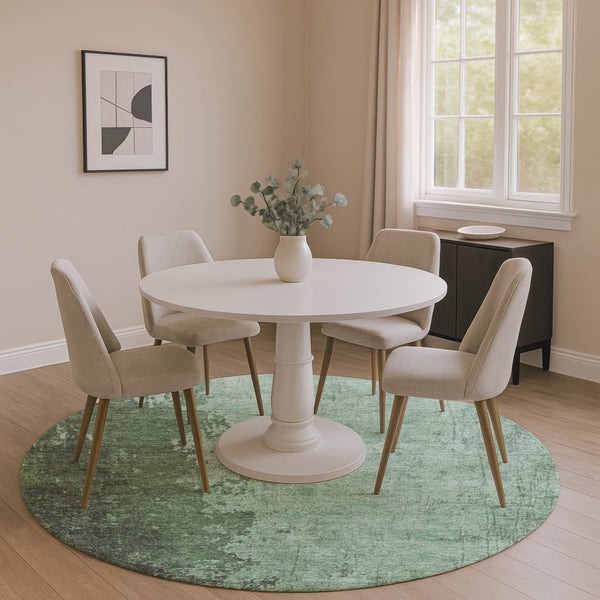 HomeRoots 8' X 10' Abstract Pale Aqua and Gray Area Rug - Washable, UV-Protected, Durable for Home & Patio 707855